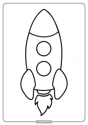 Easy Rocket Coloring Pages for Kids