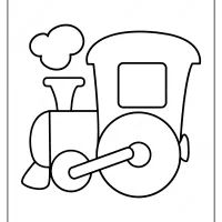 easy train coloring page for kids