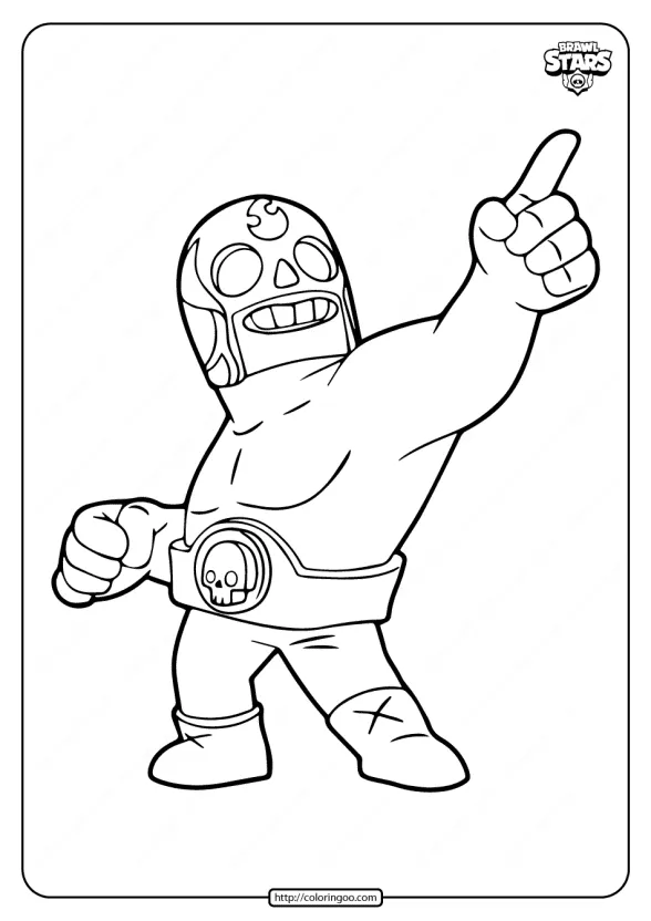 El Primo Brawl Stars Coloring Pages 1 el primo brawl stars coloring pages