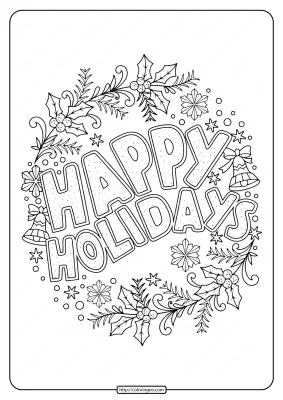 Happy Holidays Coloring Pages
