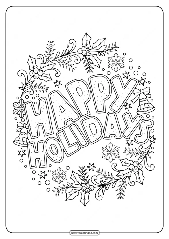 Happy Holidays Coloring Pages 1 happy holidays coloring pages