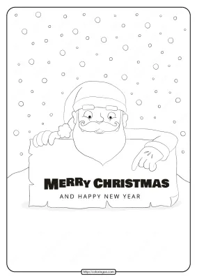 Merry Christmas and Happy New Year Coloring Pages