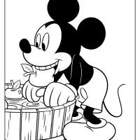 mickey mouse and apples coloring pages