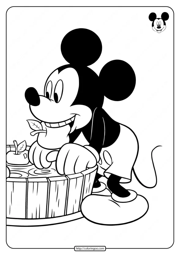 Mickey Mouse and Apples Coloring Pages 1 mickey mouse and apples coloring pages