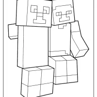 minecraft creeper and steve coloring pages