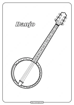 Printable Banjo Coloring Pages