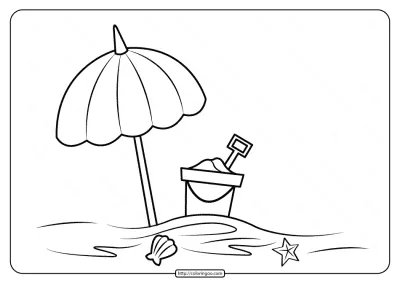Printable Beach Umbrella Coloring Pages