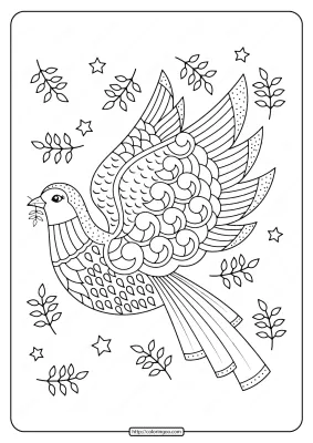 Printable Dove Adult Coloring Pages