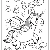 Printable Flying Kawaii Unicorn Coloring Pages 13 printable flying kawaii unicorn coloring pages
