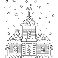 printable gingerbread house adult coloring pages
