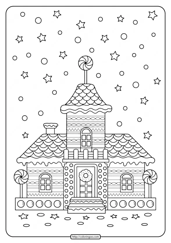 Printable Gingerbread House Adult Coloring Pages 1 printable gingerbread house adult coloring pages