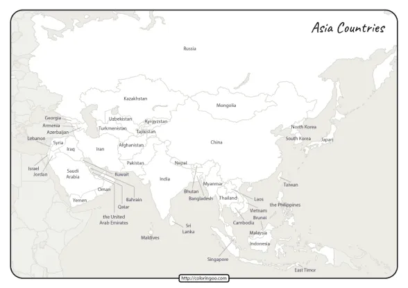 Printable Map of Asia Countries Pdf Worksheet 1 printable map of asia countries pdf worksheet