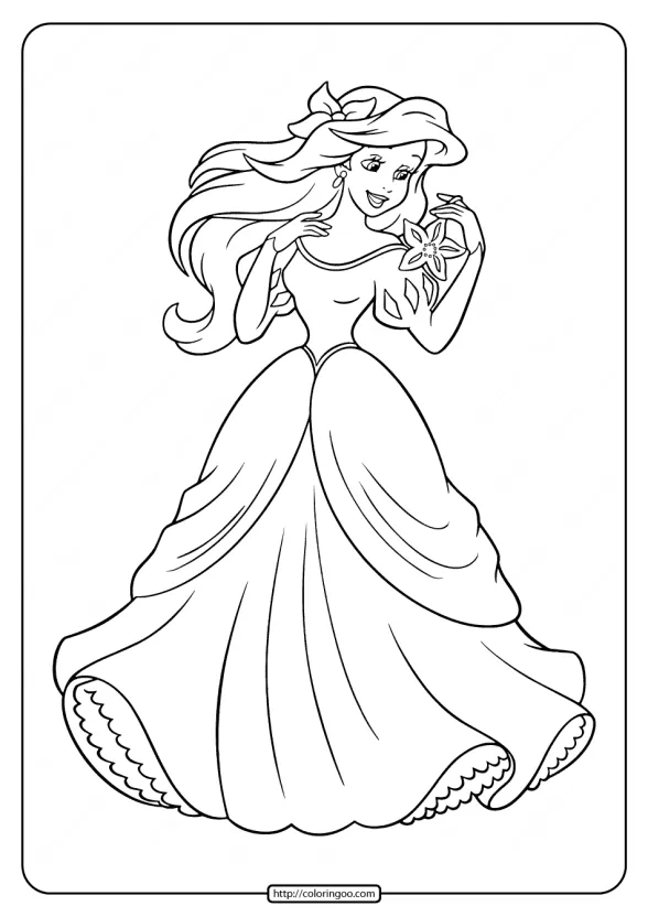 printable princess ariel coloring pages for girls
