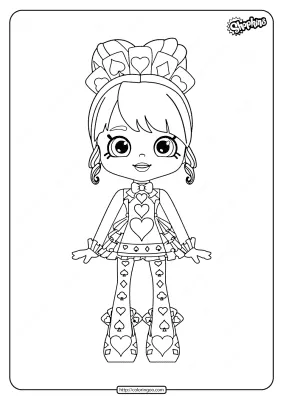 Printable Shopkins Queenie Hearts Coloring Pages