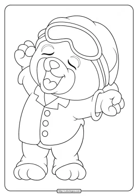 Printable Sleepy Bear Coloring Pages
