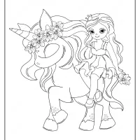 printable unicorn with princess coloring pages