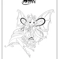 printable winx club enchantix flora coloring pages
