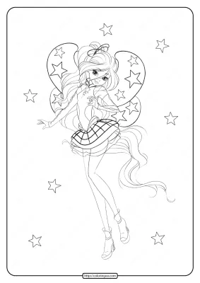 Printable Winx Princess Bloom Coloring Pages