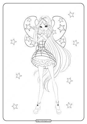 Printable Winx Cosmix Flora Coloring Pages