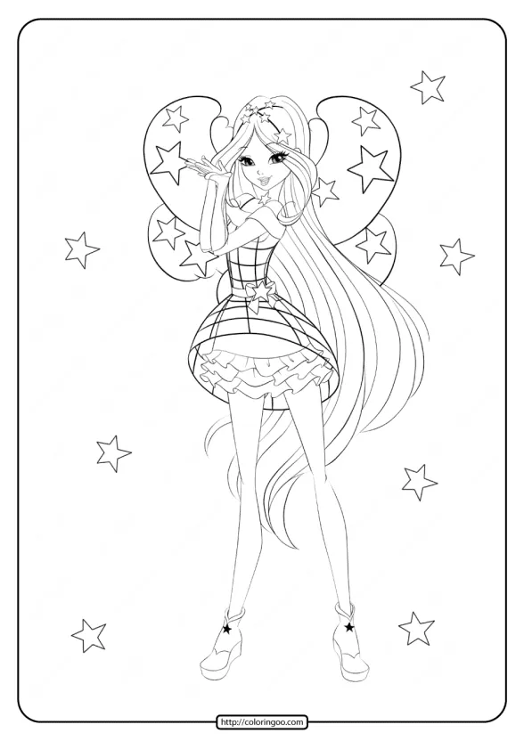 Printable Winx Cosmix Flora Coloring Pages 1 printable winx cosmix flora coloring pages