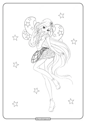 Printable Winx Princess Stella Coloring Pages