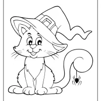 printables cat and spider coloring pages