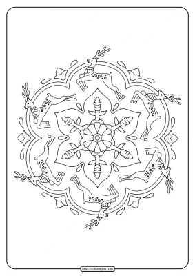 Reindeer Mandala Christmas Coloring Pages