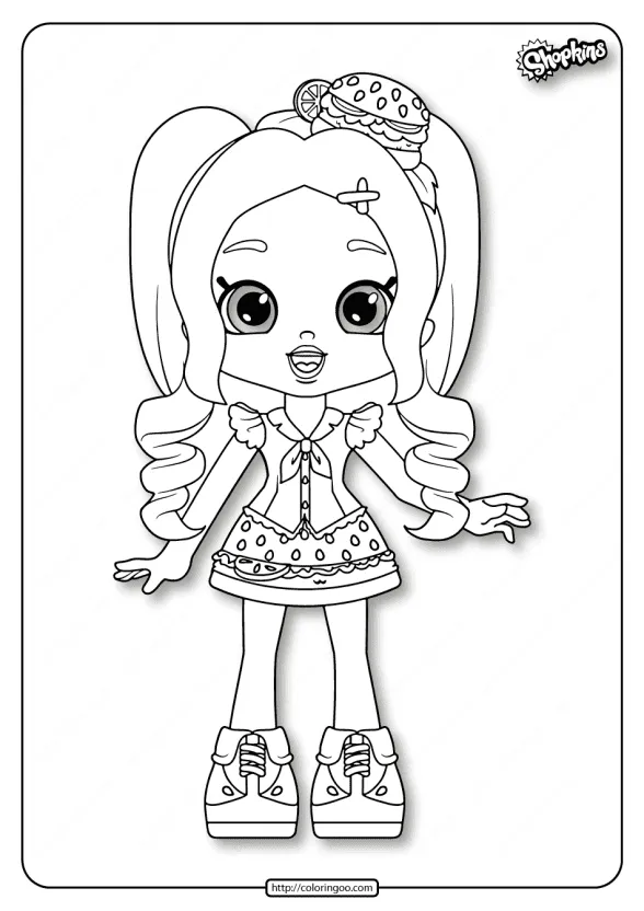 Shopkins Chelsea Cheeseburger Coloring Pages 1 shopkins chelsea cheeseburger coloring pages