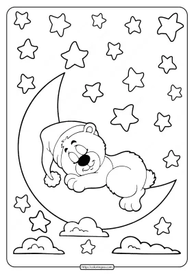 Sleeping Bear on the Moon Coloring Pages