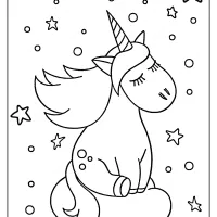 unicorn on the cloud coloring pages