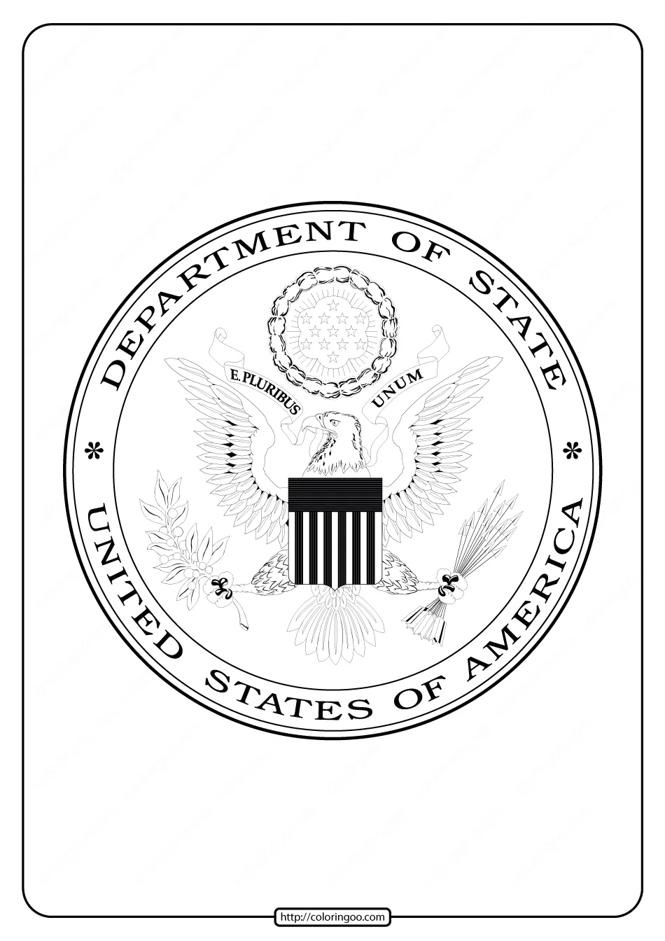 united states of america department of state coloring