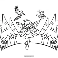 woodland fairy coloring pages