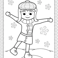 A Girl Under the Snow Coloring Page 12 a girl under the snow coloring page