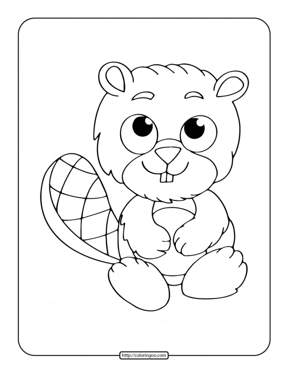 Baby Beaver Coloring Page 1 baby beaver coloring page
