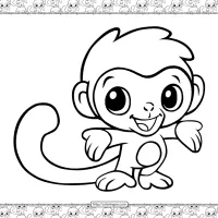 baby monkey coloring page