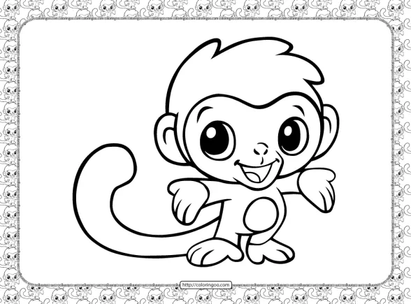 Baby Monkey Coloring Page 1 baby monkey coloring page