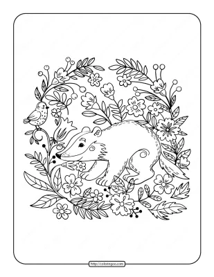 Badger Pdf Coloring Pages