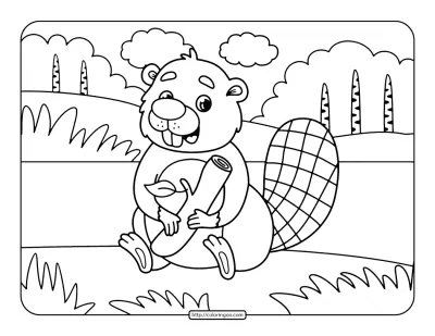 Beaver Coloring Page