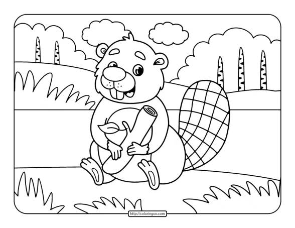 beaver coloring page