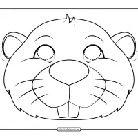 Beaver Mask Coloring Page 21 beaver mask coloring page