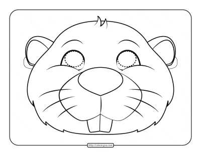 Beaver Mask Coloring Page