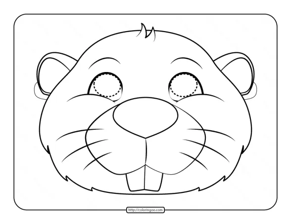 beaver mask coloring page