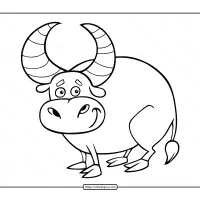 big horned bull coloring page