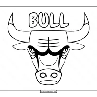 bull head outline coloring page