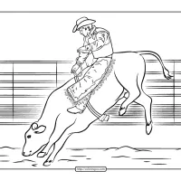bull rider coloring page