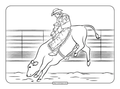 Bull Rider Coloring Page