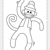 capped monkey coloring page 1