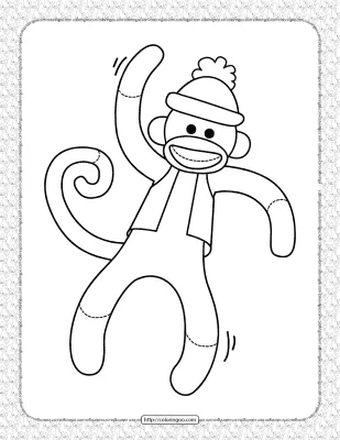 Capped Monkey Coloring Page