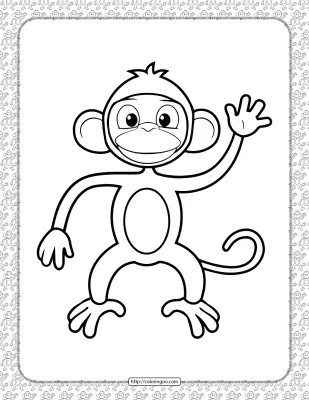 Cartoon Monkey Coloring Pages for Kids
