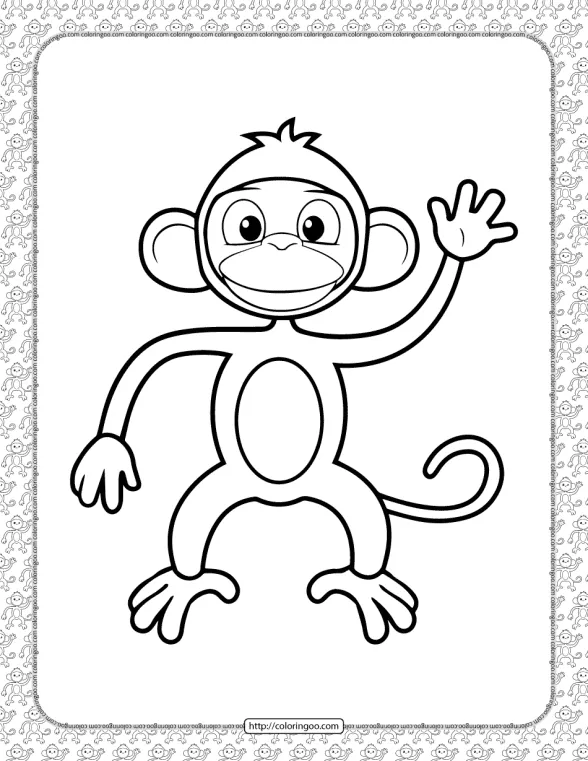 Cartoon Monkey Coloring Pages for Kids 1 cartoon monkey coloring pages for kids